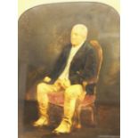 English School (19th century): Portrait of a Seated Gentleman, oil on board unsigned 52cm x 40cm