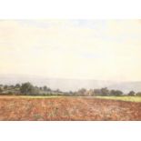 John Dobby Walker (British 1863-1925): Across the Furrows, watercolour signed 27cm x 37cm