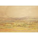 Fred Lawson (British 1888-1968): 'Looking towards Swaledale over the Moors', watercolour signed 26cm