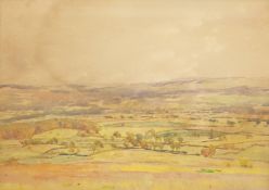 Fred Lawson (British 1888-1968): 'Looking towards Swaledale over the Moors', watercolour signed 26cm