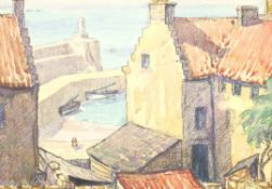 Scottish School (20th century): St Monans Fife, watercolour and pastel indistinctly signed 26cm x 36