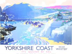 After Frank Henry Mason (Staithes Group 1875-1965): 'Yorkshire Coast near Whitby', reproduction rail