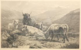 William Turner Davey (British 1818-1900) after William Watson (19th century): 'Scotch Cattle Western