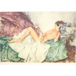 After Sir William Russell Flint (Scottish 1880-1969): Reclining Nude III, limited edition coloured l