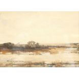 Kershaw Schofield (British 1872-1941): 'A Marshy Landscape', watercolour signed, titled on gallery l
