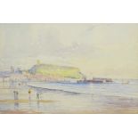 Edward H Simpson (British 1901-1989): 'Beach and Castle Hill Scarborough', watercolour signed, title