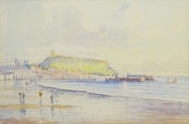 Edward H Simpson (British 1901-1989): 'Beach and Castle Hill Scarborough', watercolour signed, title