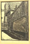 Dorothy Kerrison (neé Leeson) (British 1900-1995): 'St Stephens Lane, Ipswich', woodcut signed and t