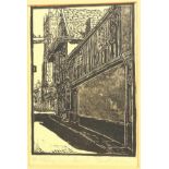 Dorothy Kerrison (neé Leeson) (British 1900-1995): 'St Stephens Lane, Ipswich', woodcut signed and t