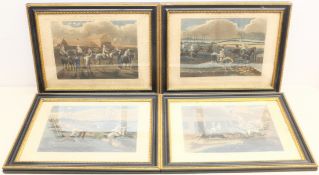 After Henry Thomas Alken (British 1785-1851): 'The First Steeple-Chace on Record' Plates I-IV, set o