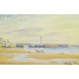 Edward H Simpson (British 1901-1989): 'South Beach and Lighthouse Scarborough', watercolour signed,