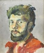 Attrib. Nikolai Ivanovich Kostrov (Russian 1901-1996): Portrait of a Man with a Beard, oil on board