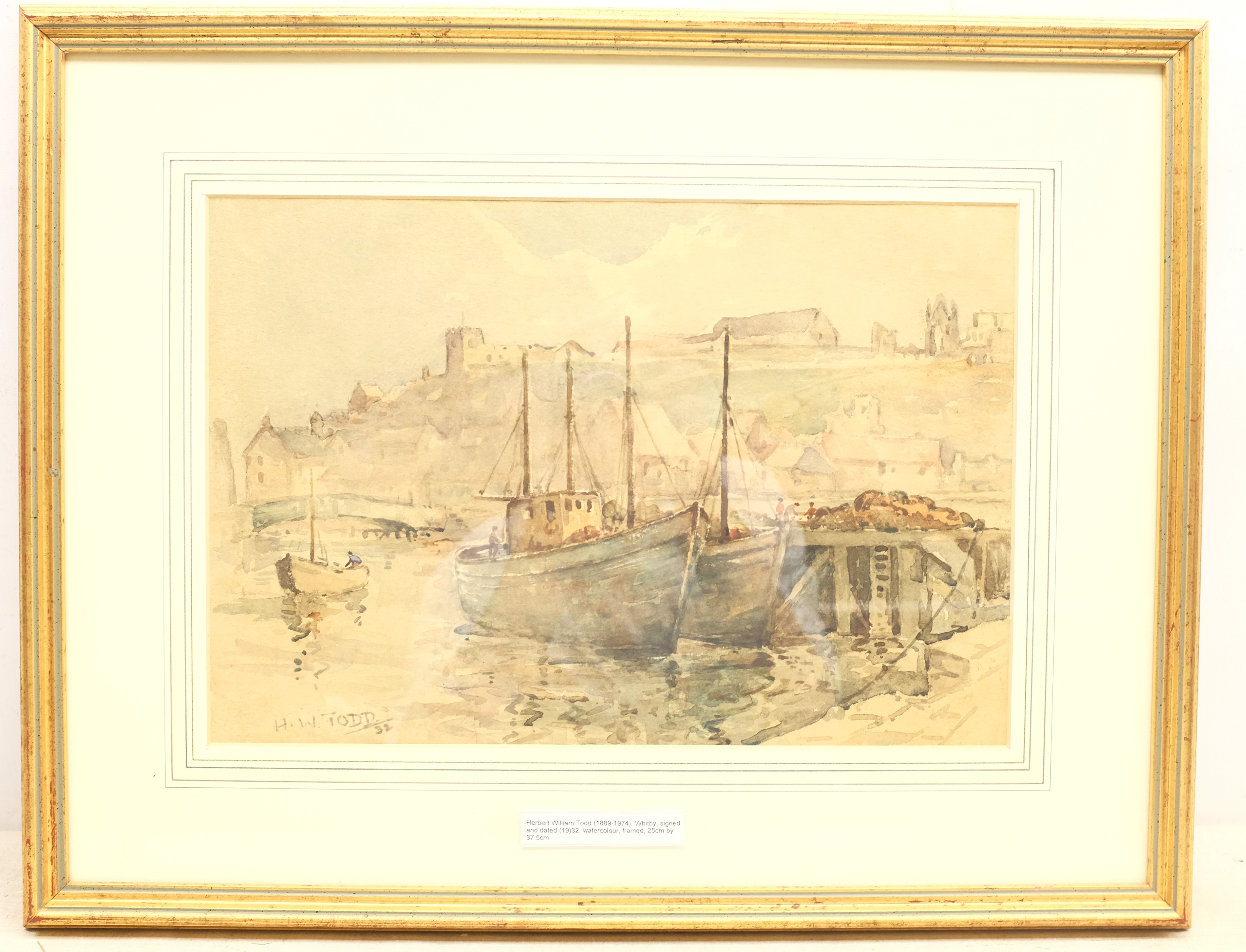 Herbert William Todd (British 1889-1974): Whitby, watercolour signed and dated '32, 25cm x 37cm - Image 2 of 2