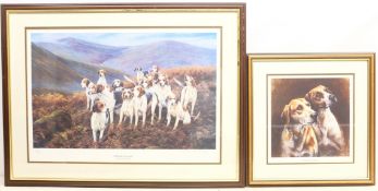Terence Macklin (British 20th century): 'Hillside Hounds', colour print signed and numbered 156/850