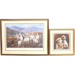 Terence Macklin (British 20th century): 'Hillside Hounds', colour print signed and numbered 156/850