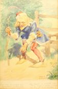 Harry William Whanslaw (British 1883-1965): 'There Was a Crooked Man', watercolour signed and inscri