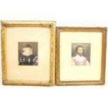 English School (19th century): Portrait Miniatures, two watercolour and gouaches unsigned 11.5cm x 9