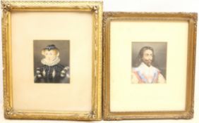 English School (19th century): Portrait Miniatures, two watercolour and gouaches unsigned 11.5cm x 9