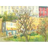 Ethel Blackburn (British 1907-2005): 'Museum Terrace Scarborough', oil on board signed with initials