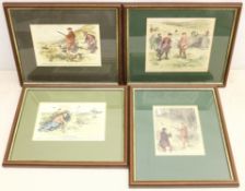 After George Denholm Armour (British 1864-1949): Hunting Scenes, four colour prints, max 12cm x 18cm