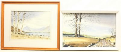 Norman Jackson (British 20th century): 'Buttermere' and 'Storm Clouds', two watercolours signed, tit