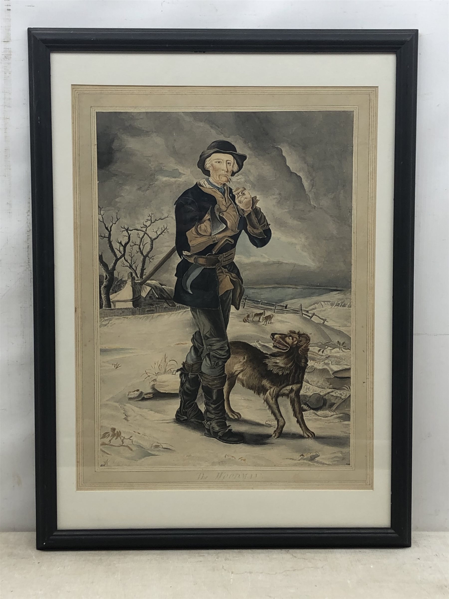 H D B after Thomas Barker (British 1769-1847): 'The Woodman', watercolour signed with monogram HDB a - Image 2 of 2