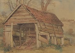 George Weatherill (British 1810-1890): Study of a Barn, watercolour unsigned attributed by his son R