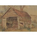 George Weatherill (British 1810-1890): Study of a Barn, watercolour unsigned attributed by his son R