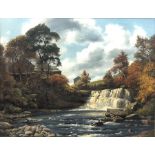 Geoffrey H Pooley (British 1908-2006): 'Falls on the Swale Yorkshire', oil on board signed and dated
