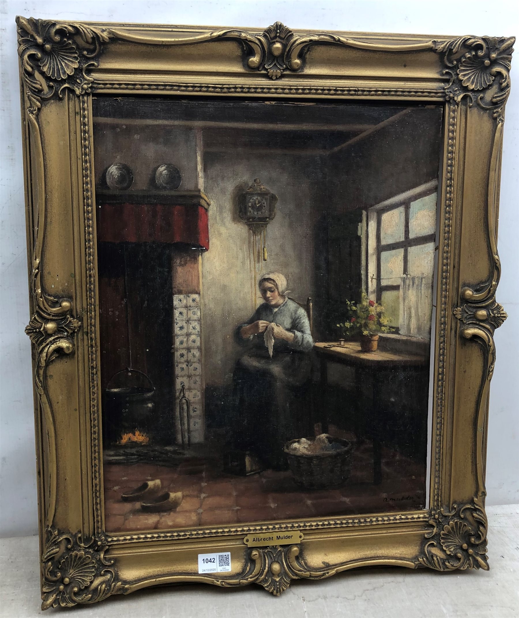 Albrecht Mulder (19th/20th century): Dutch Interior, oil on canvas laid on board signed and dated ' - Image 2 of 2