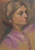 Leonard John Fuller (British 1891-1973): Bust Portrait of a Lady, pastel signed 44cm x 31cm