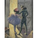 English School (Early/mid 20th century): Backstage before the Performance, watercolour unsigned 35cm
