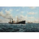 David C Bell (British 1950-): Hull Trawler 'Cape Mariato H364' in open waters, oil on canvas signed