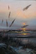 Van Hagan (20th century): Sunset on the Shoreline, oil on board signed 75cm x 50cm