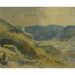 George Robert Fathers (British 1898-1968): Looking over a Yorkshire Dale, watercolour signed and dat