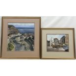 D Ashton (20th century): Robin Hood's Bay & Staithes, two watercolours signed and dated '88, 22cm x