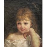 English School (early 20th century): Portrait of a Young Girl, oil on canvas laid on panel unsigned