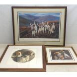 Terrence Macklin (20th/21st Century): 'Hillside Hounds', limited edition coloured lithograph signed