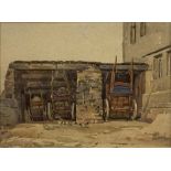 Fred Lawson (British 1888-1968): Dales Cart-shed, watercolour signed 27cm x 36cm