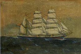 R Takes (19th/20th century): 'Willem Eggers' - Sailing Ship's Portrait, pen and watercolour signed 3