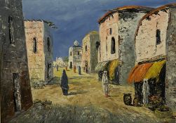 Continental School (Mid 20th century): North African Street scene, oil on canvas unsigned 49cm x 69c