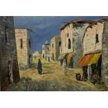 Continental School (Mid 20th century): North African Street scene, oil on canvas unsigned 49cm x 69c