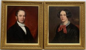Benjamin Hudson (British 1823-1896): 'Rev. John Prior Lockwood' & his wife 'Jane Aitkin', pair portr