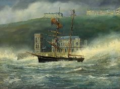 Robert Sheader (British 20th century): 'Coupland 1861', The Sinking of the Schooner off Scarborough