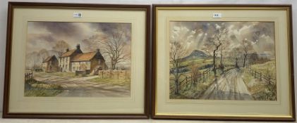 David Keith (Northern Contemporary): 'Swainby Farm' & 'Roseberry from above Great Ayton', two waterc