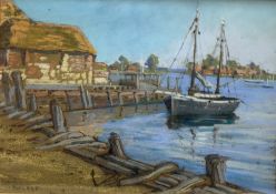 M R P Allwood (British early 20th century): 'Bosham Harbour', pastel titled and dated 1925, signed a