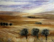 Rosemary Abrahams (British c.1945-): 'North Wind', oil on canvas, signed and titled verso 90cm x 120