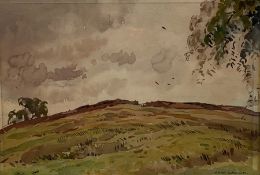 Fred Lawson (British 1888-1968): Gate on the Moors, watercolour signed 25cm x 36cm