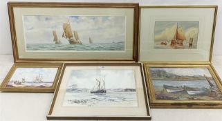 C Buinerman (20th century): Ships in Full Sail, watercolour signed and dated 1934; Shipping at Ancho