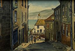 Jack Rigg (British 1927-): 'The Old Coastguards Station Robin Hoods Bay', watercolour signed, titled